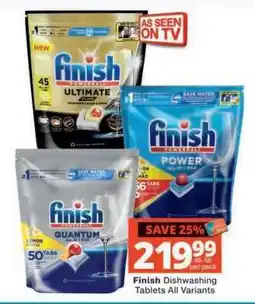 Checkers Finish Dishwashing Tablets All Variants offer