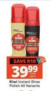 Checkers Kiwi Instant Shoe Polish All Variants offer