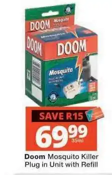 Checkers Doom Mosquito Killer Plug in Unit with Refill offer