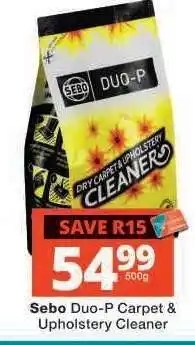 Checkers Sebo Duo-P Carpet & Upholstery Cleaner offer