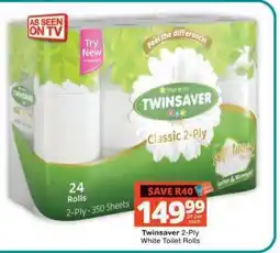 Checkers Twinsaver 2-Ply White Toilet Rolls offer