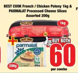 Boxer BEST COOK French / Chicken Polony 1kg & PARMALAT Processed Cheese Slices Assorted 200g offer