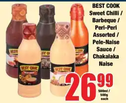 Boxer BEST COOK Sweet Chilli / Barbeque / Peri-Peri Assorted / Pele-Naise Sauce / Chakalaka-Naise offer