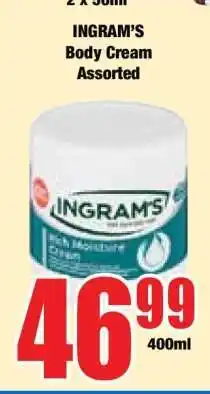Boxer INGRAM’S Body Cream Assorted offer
