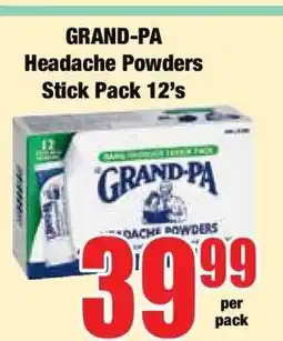 Boxer GRAND-PA Headache Powders Stick Pack 12's offer
