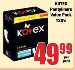 Boxer KOTEX Pantyliners Value Pack 120's offer