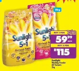 Shoprite Sunlight Washing Powder All Variants 2kg offer