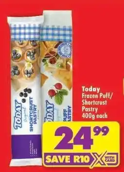 Shoprite TODAY FROZEN PUFF/SHORTCRUST PASTRY offer