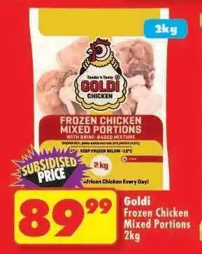 Shoprite GOLDI FROZEN CHICKEN MIXED PORTIONS 2kg offer