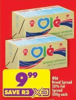Shoprite Olé Bread Spread 20% Fat Spread 500g each offer