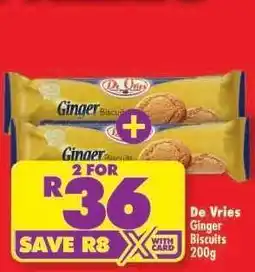 Shoprite De Vries Ginger Biscuits 200g offer