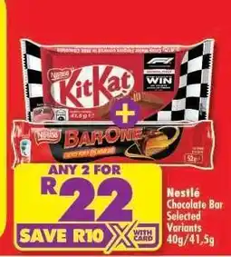 Shoprite Nestlé Chocolate Bar Selected Variants 40g/41,5g offer