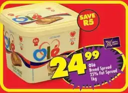 Shoprite Ole Bread Spread 25% Fat Spread 1kg offer