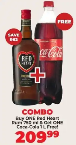 Diamond Discount Liquor Red Heart Rum + Coca-Cola offer