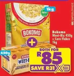 Shoprite Bokomo Weet-Bix 450g + Corn Flakes 1kg offer