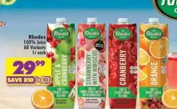 Shoprite Rhodes 100% Juice All Variants offer