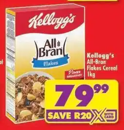 Shoprite KELLOGG'S ALL BRAN FLAKES CEREAL 1kg offer