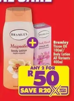 Shoprite Bramley Tissue Oil 100ml/Body Lotion All Variants 400ml offer