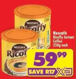 Shoprite NESCAFÉ RICOFFY INSTANT COFFEE 250g offer