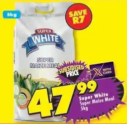 Shoprite SUPER WHITE SUPER MAIZE MEAL 5kg offer