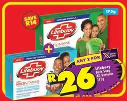 Shoprite Lifebuoy Bath Soap All Variants 175g offer