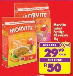 Shoprite Morvite Instant Porridge All Variants 1kg offer
