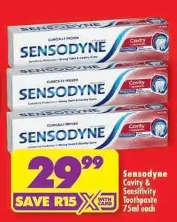Shoprite Sensodyne Cavity & Sensitivity Toothpaste 75ml each offer