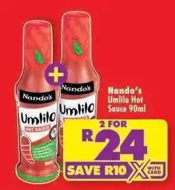Shoprite Nando's Umlilo Hot Sauce 90ml offer