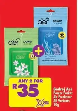 Shoprite Godrej Aer Power Pocket Air Freshener All Variants 10g offer