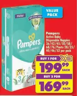 Shoprite PAMPERS Active Baby Disposable Nappies offer