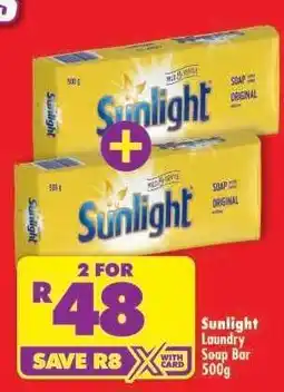 Shoprite Sunlight Laundry Soap Bar-500g offer