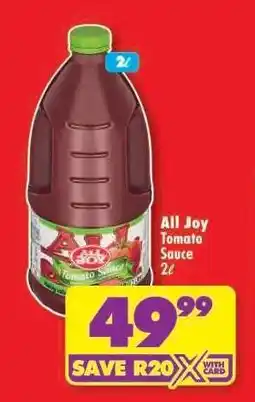 Shoprite ALL JOY TOMATO SAUCE 2ℓ offer