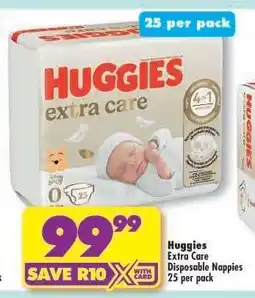 Shoprite Huggies Extra Care Disposable Nappies 25 per pack offer