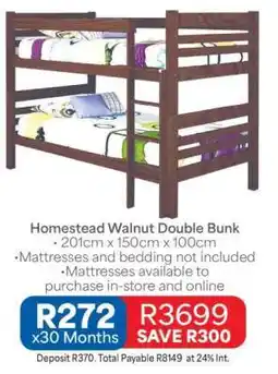 OK Furniture Homestead Walnut Double Bunk offer