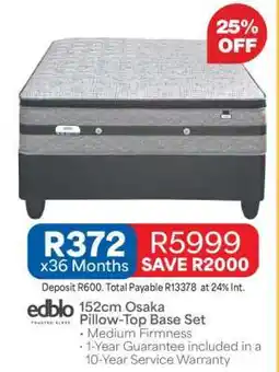 OK Furniture 152cm Osaka Pillow-Top Base Set offer
