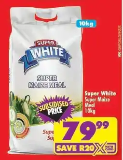 Shoprite SUPER WHITE SUPER MAIZE MEAL 10kg offer