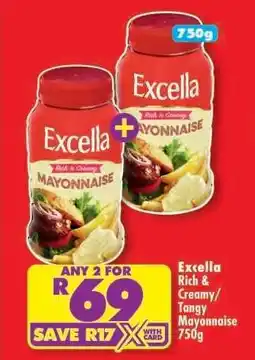 Shoprite Excella Rich & Creamy/Tangy Mayonnaise 750g offer