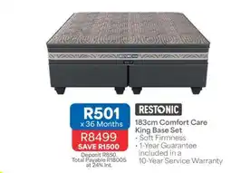OK Furniture Restonic 183cm Comfort Care King Base Set offer