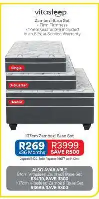 OK Furniture Vitasleep Zambezi Base Set offer