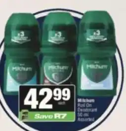 SuperSpar Mitchum Roll On Deodorant Assorted offer