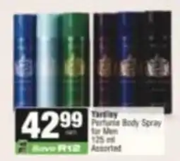 SuperSpar Yardley Perfume Body Spray for Men Assorted offer