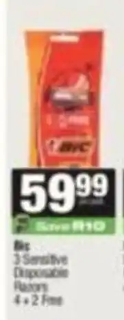 SuperSpar Bic 3 Sensitive Disposable Razors offer