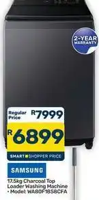 Pick n Pay Hypermarket Samsung - 17.5kg charcoal top loader washing machine - model: wa80f18s8cfa offer