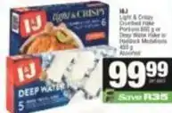 Spar I&j - light & crispy crumbed hake portions or deep water hake or haddock medallions offer