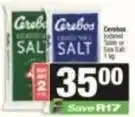 Spar Cerebos - iodised salt or sea salt offer