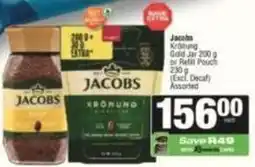 SuperSpar Jacobs - krönung gold jar or refill pouch offer
