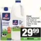 SuperSpar Clover - ultra pasteurised full cream or low fat fresh milk offer