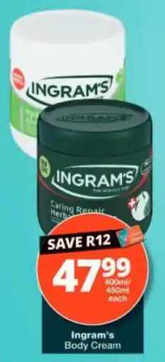 Checkers Ingram's Body Cream offer