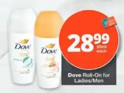 Checkers Dove Roll-On for Ladies/Men offer