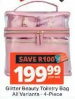 Checkers Glitter Beauty Toilette Bag offer